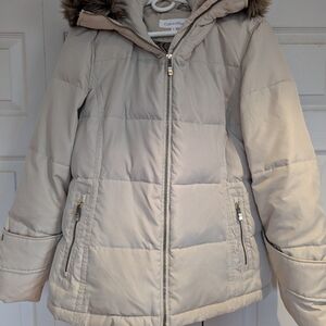 Calvin Klein Women's Beige Puffer Coat